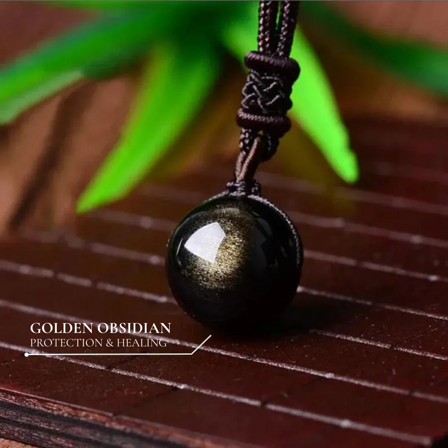 Golden Obsidian Sphere Pendant