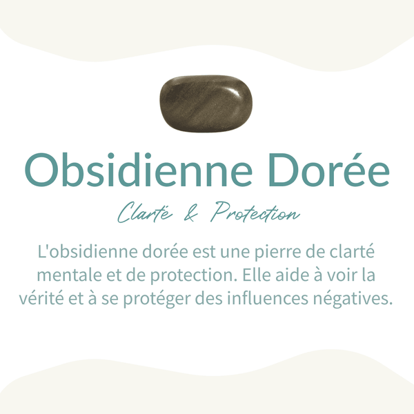 Pendentif : Gemme d'obsidienne dorée